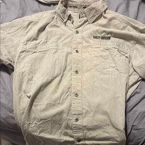 Harley-Davidson Gray Casual Button Down Shirt Lightweight